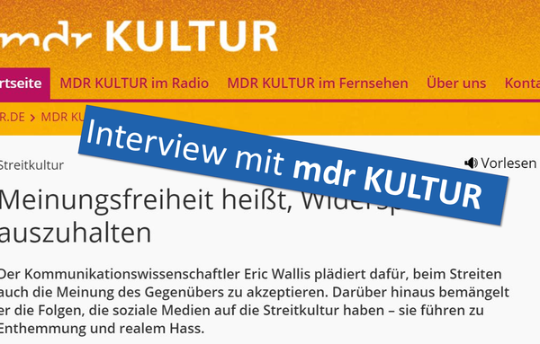 Meinungsfreiheit heißt Widersprüche aushalten -
MDR-Kultur Interview